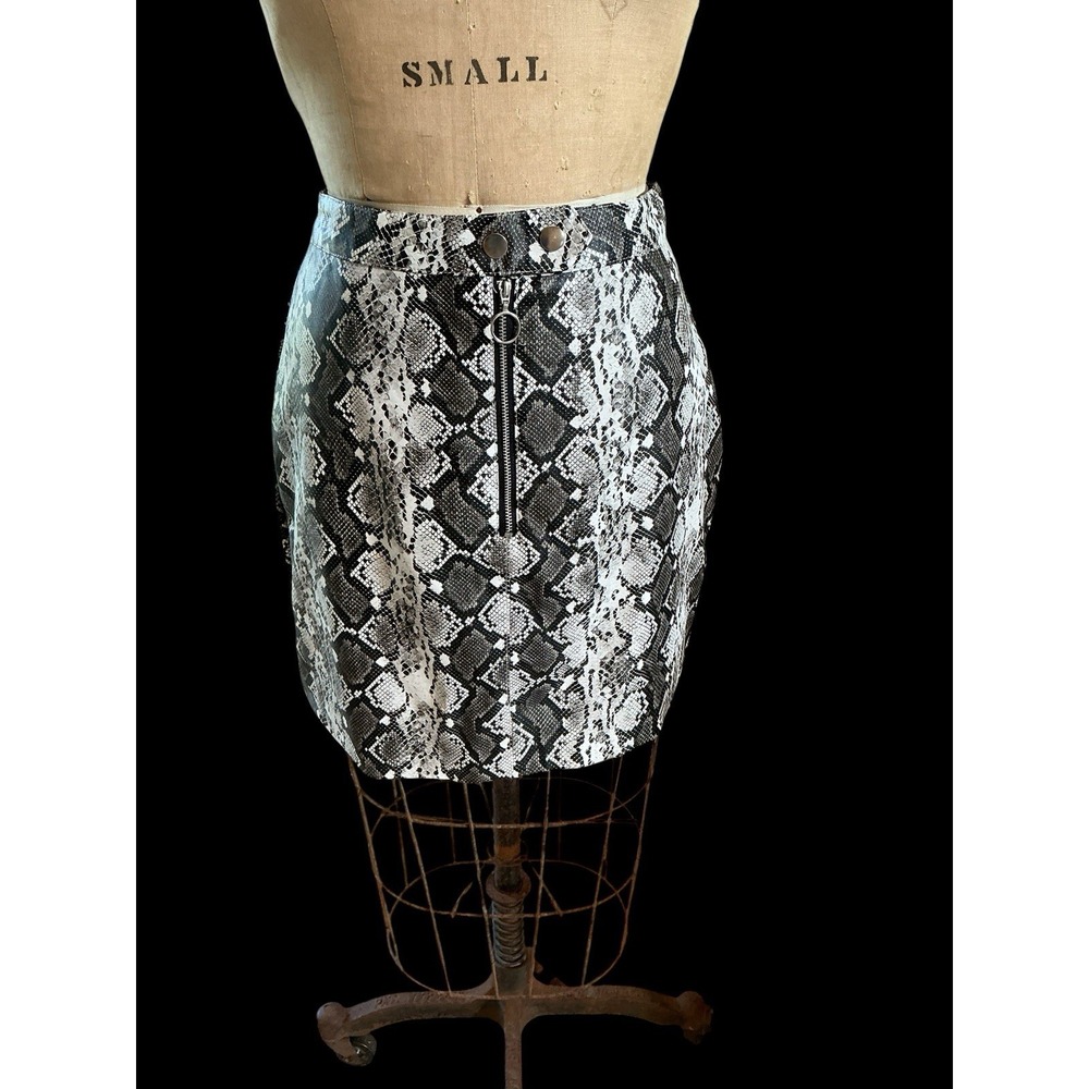 Blashe White and Black Snakeskin Midi Pencil Skirt Sz Lg